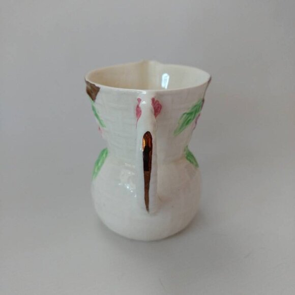 Vintage Wade Ceramic Creamer Mini Pitcher Flower Basket Weave England - Picture 4 of 11